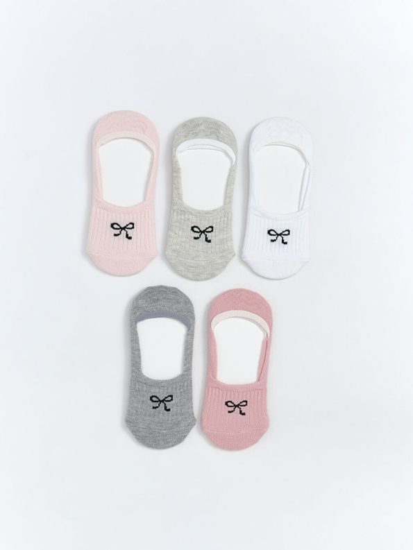 Patterned Girls' Ankle Socks Set of 5