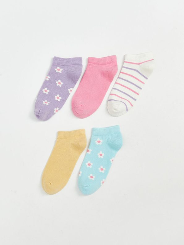 Patterned Girls' Ankle Socks Set of 5
