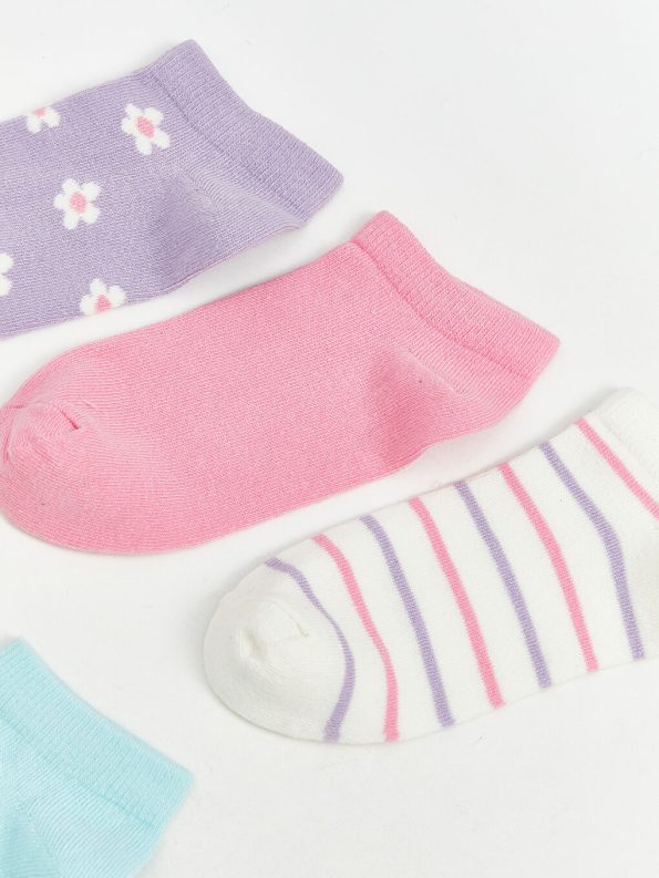 Patterned Girls' Ankle Socks Set of 5