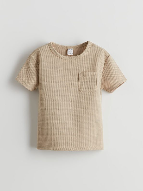 LCW Baby Beige Pocket Short Sleeve T-Shirt and Pants Set