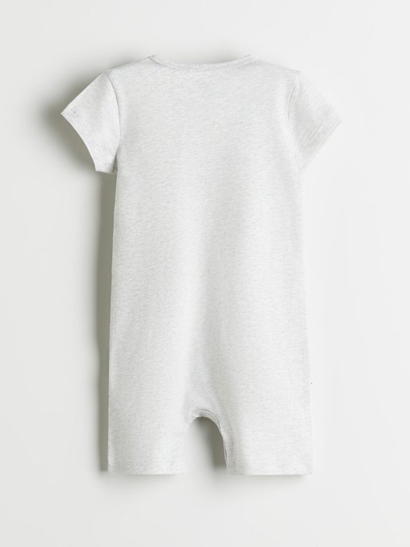 LCW Baby White Printed Short Sleeve Bodysuit for Boys