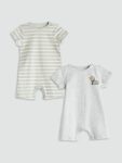 Boys' Ribbed Crew Neck Romper Set