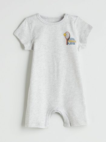 Boys' Ribbed Crew Neck Romper Set