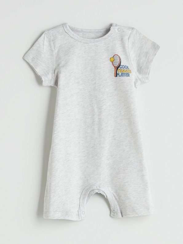 Boys' Ribbed Crew Neck Romper Set