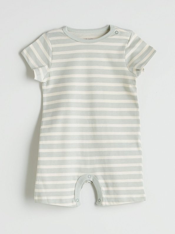 Boys' Ribbed Crew Neck Romper Set