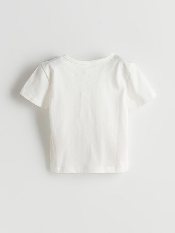 LCW Baby Cream Crew Neck Baby Boy T-Shirt and Pants Set
