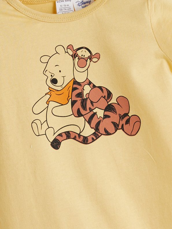 LCW Baby Yellow Winnie the Pooh Printed Boys' Rompers Set