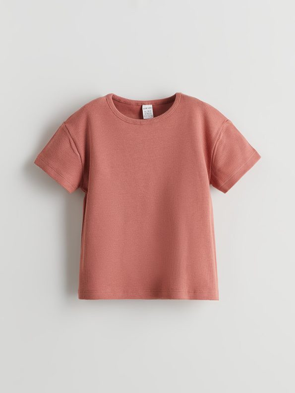 LCW Baby Pink Cotton Girls T-Shirt and Shorts Set