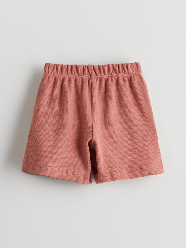 LCW Baby Pink Cotton Girls T-Shirt and Shorts Set