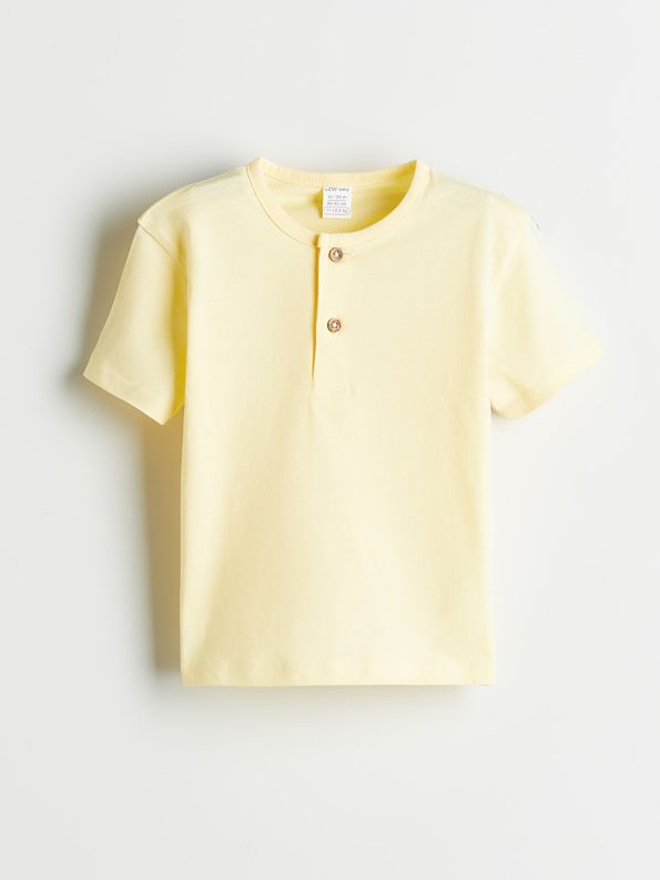 LCW Baby Yellow Basic Short Sleeve T-Shirt Set for Boys
