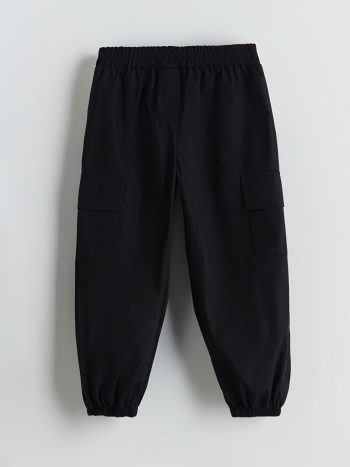 Elastic Waist Basic Flared Trousers for Girls