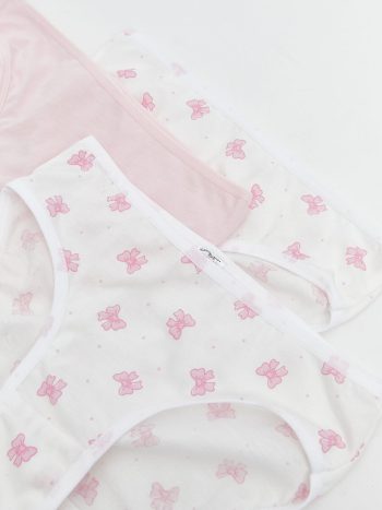 LCW Kids White Bow Patterned Girls' Underwear Set of 3