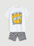 Boys' Crew Neck Dinosaur Print Tank Top
