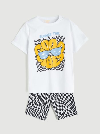 Boys' Crew Neck Dinosaur Print Tank Top