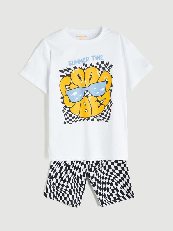 Boys' Crew Neck Dinosaur Print Tank Top