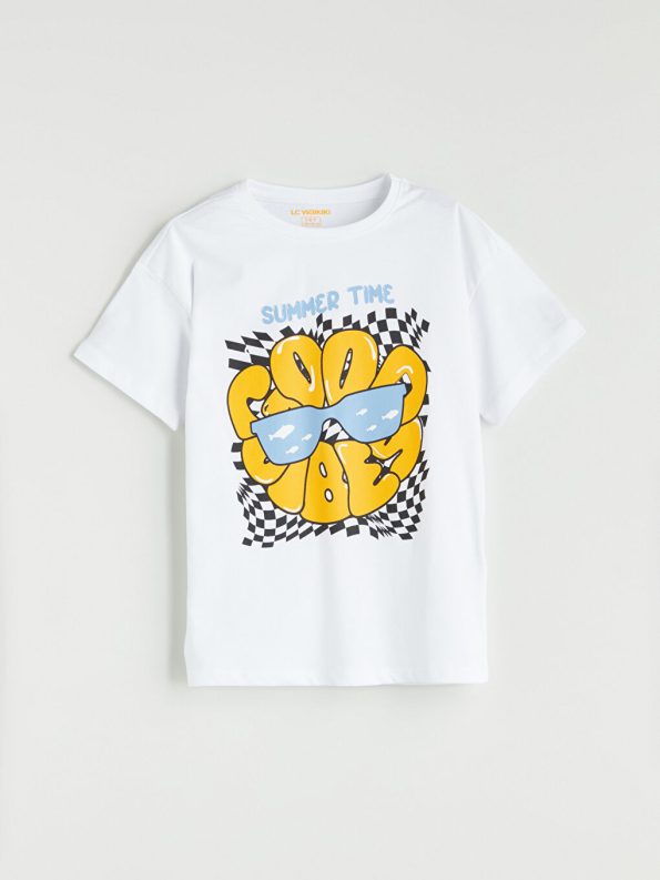 Boys' Crew Neck Dinosaur Print Tank Top