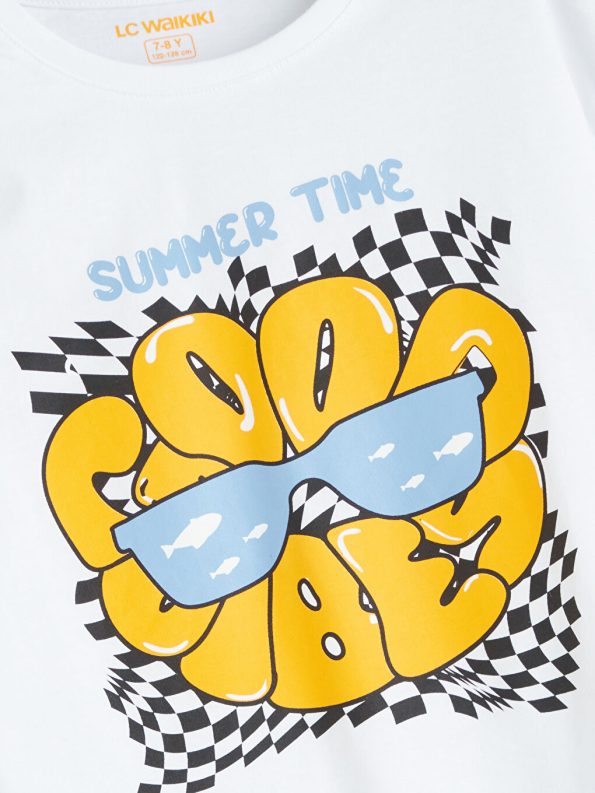 Boys' Crew Neck Dinosaur Print Tank Top