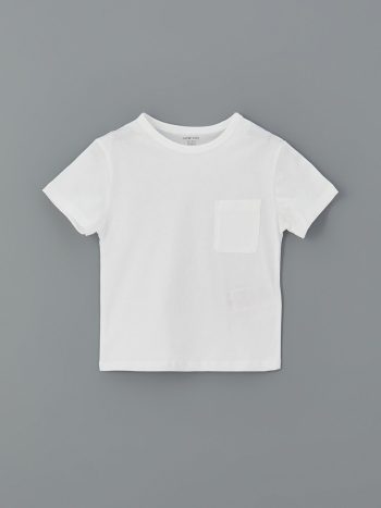 LCW Baby Off-White Cotton Boys' T-Shirt and Shorts Set