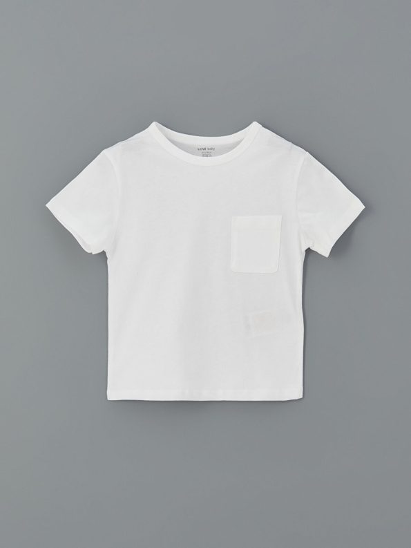 LCW Baby Off-White Cotton Boys' T-Shirt and Shorts Set