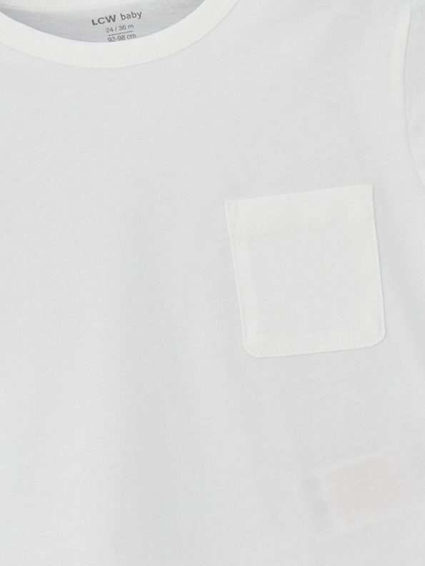 LCW Baby Off-White Cotton Boys' T-Shirt and Shorts Set