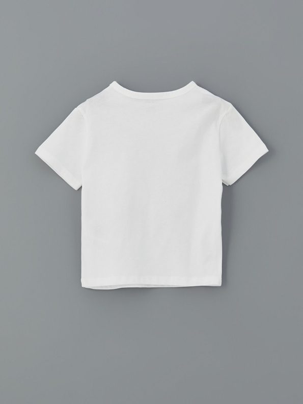 LCW Baby Off-White Cotton Boys' T-Shirt and Shorts Set