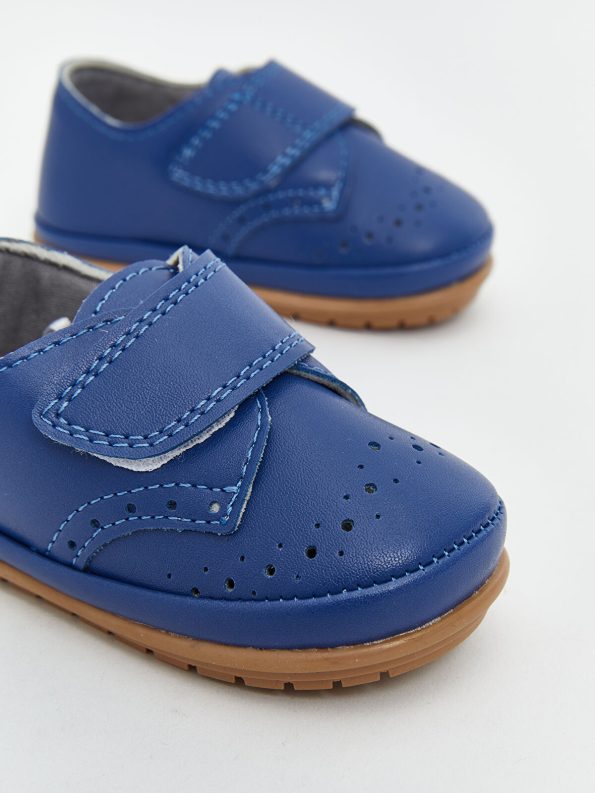 LCW STEPS Blue Leather-Look Baby Boy First Steps Shoes