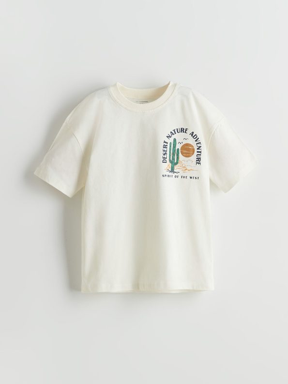 LCW Kids Beige Printed Short Sleeve T-Shirt and Shorts Set