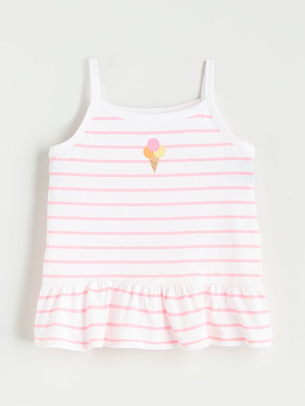 LCW Baby Pink Square Neck Girls' Tank Top Set