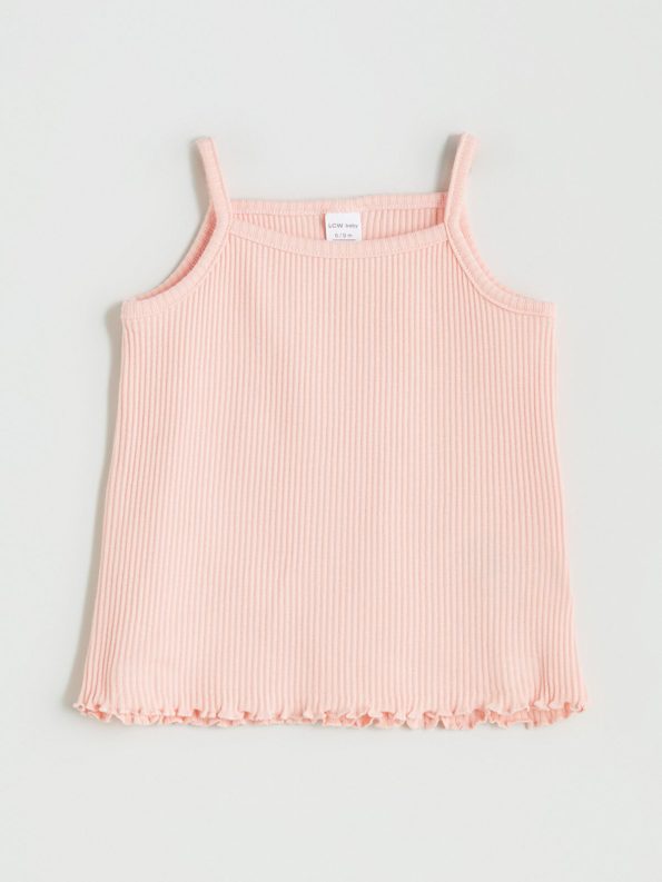LCW Baby Pink Ribbon Detail Girl Baby Tank Top Set of 3