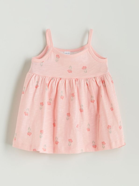 LCW Baby Ivory Square Neck Floral Strap Top Set