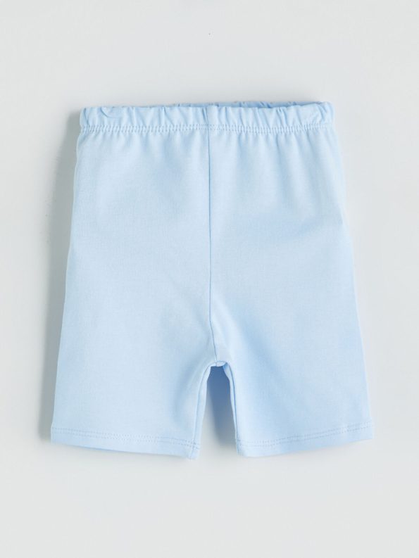 LCW Baby Blue Elastic Waistband Basic Girl's Short Leggings Set of 3