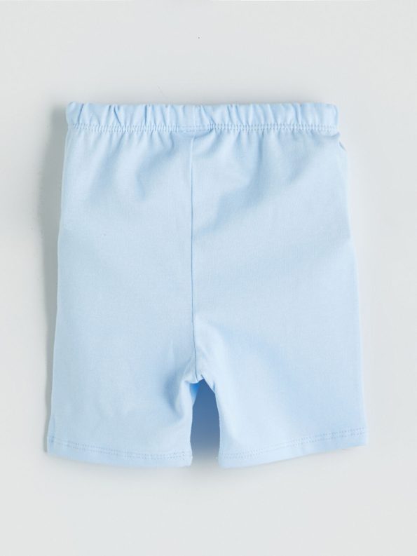LCW Baby Blue Elastic Waistband Basic Girl's Short Leggings Set of 3