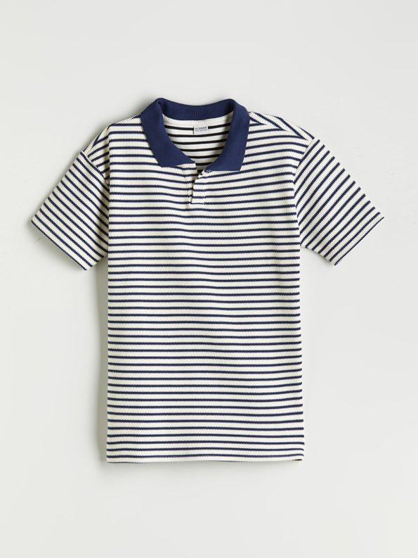 LCW Kids Navy Striped Polo Shirt for Boys