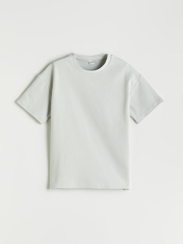 LCW Kids Grey Crew Neck T-Shirt for Boys