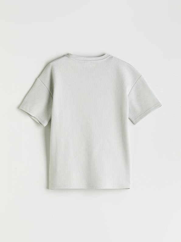 LCW Kids Grey Crew Neck T-Shirt for Boys