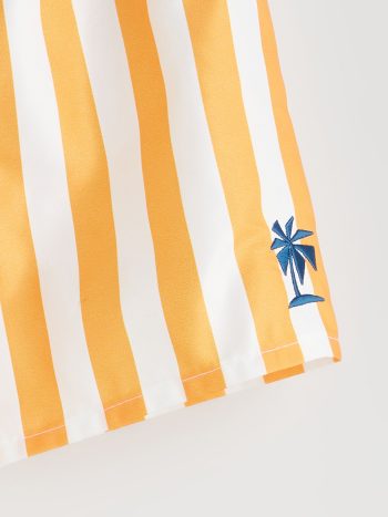 LCW Kids Orange Striped Elastic Waist Boys Swim Shorts