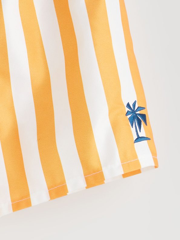 LCW Kids Orange Striped Elastic Waist Boys Swim Shorts