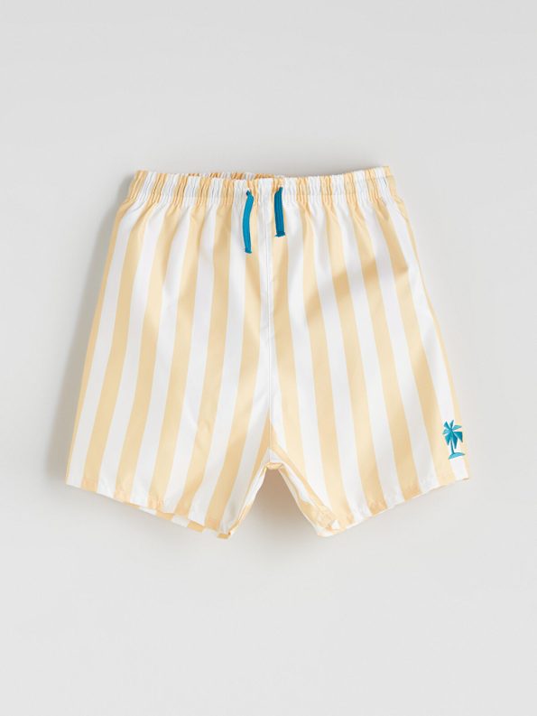 LCW Kids Yellow Striped Boys Swim Shorts