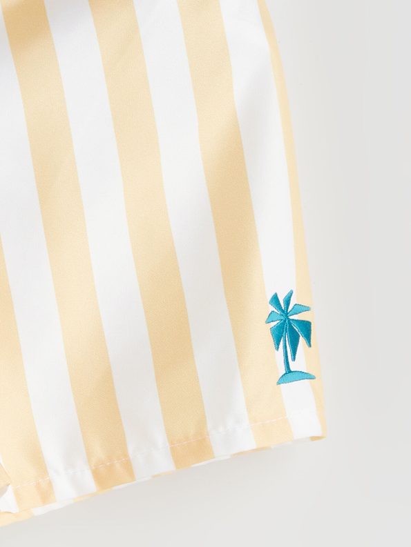 LCW Kids Yellow Striped Boys Swim Shorts