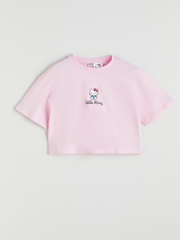 LCW Kids Pink Hello Kitty Graphic T-Shirt and Shorts Set