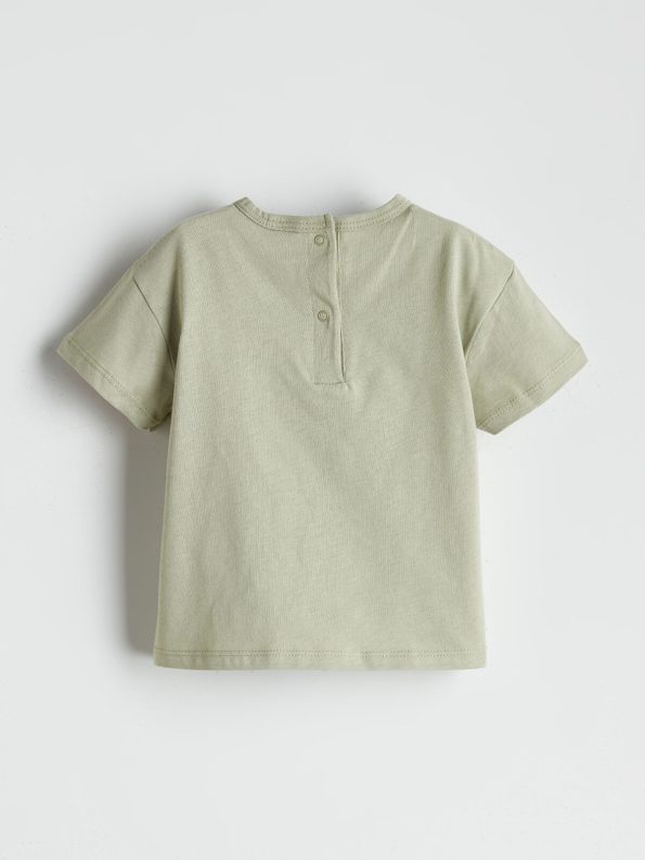 LCW Baby Ecru Printed Crew Neck T-Shirt Set for Boys