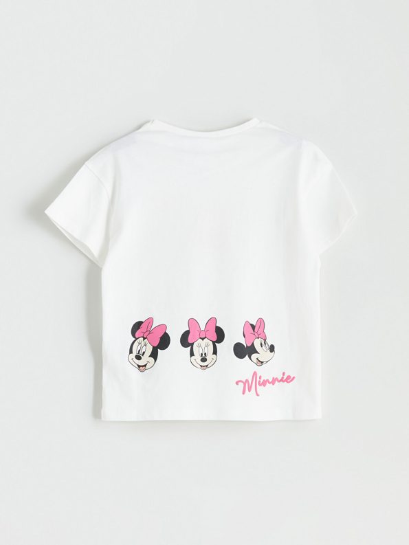 LCW Kids Cream Minnie Mouse Printed T-Shirt