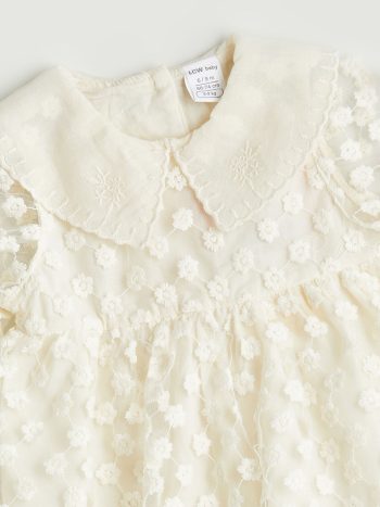 LCW Baby Cream Floral Lace Dress for Girls
