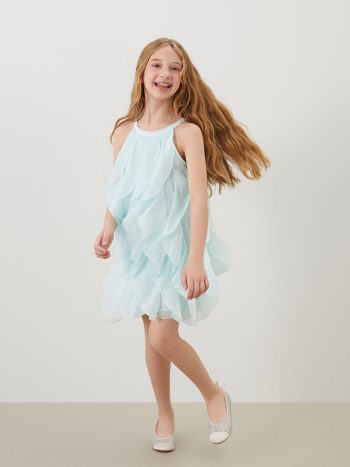 LCW Kids Blue Halter Neck Dress for Girls