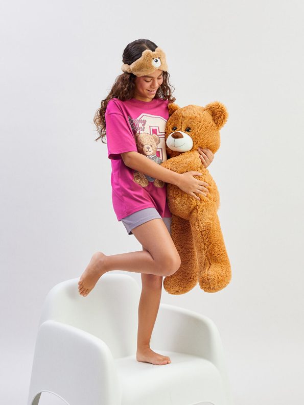 Girls' Kuromi Print Crew Neck T-Shirt and Shorts
