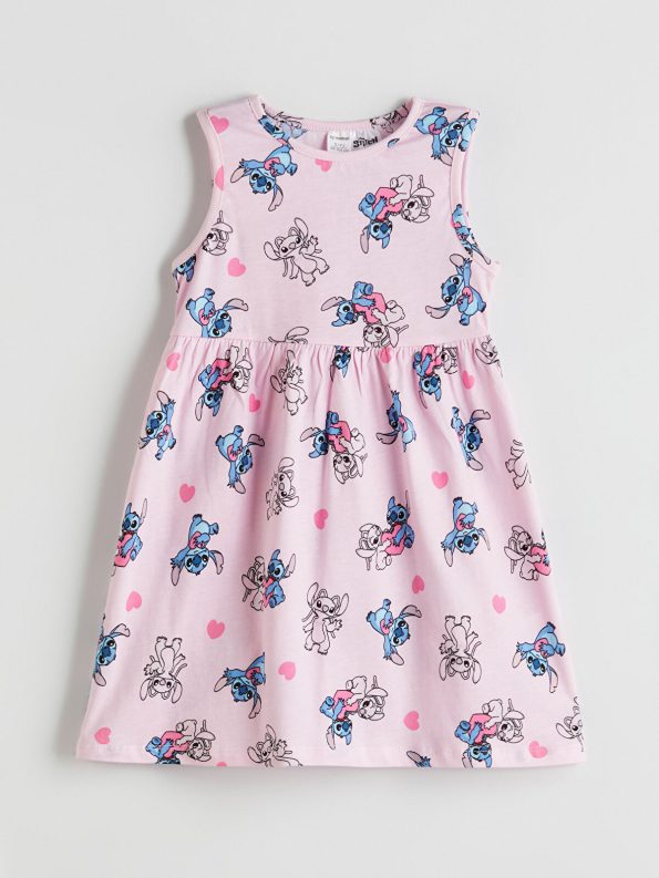 LCW Kids Pink Angel & Stitch Printed Dress