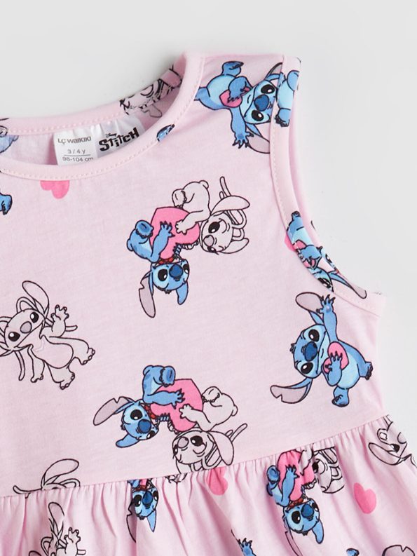 LCW Kids Pink Angel & Stitch Printed Dress