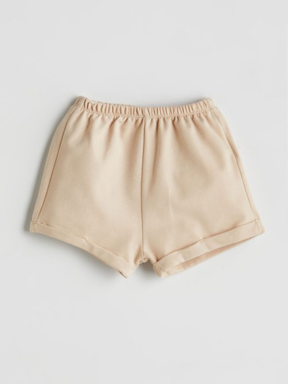 LCW Baby Beige Elastic Waist Shorts for Boys (Set of 2)