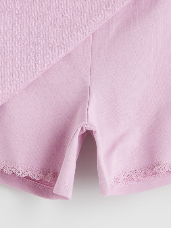 LCW Kids Lilac Elastic Waist Girls' Skirt Shorts