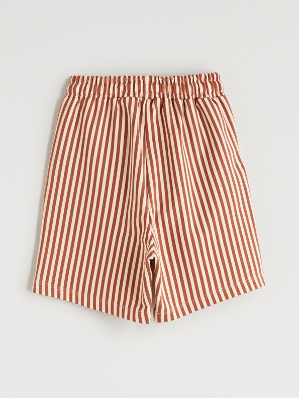 LCW Kids Beige Elastic Waist Striped Boy's Shorts